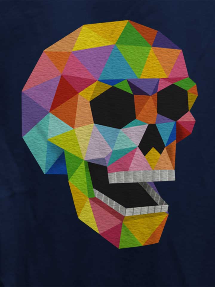 skull-polygons-damen-t-shirt dunkelblau 4
