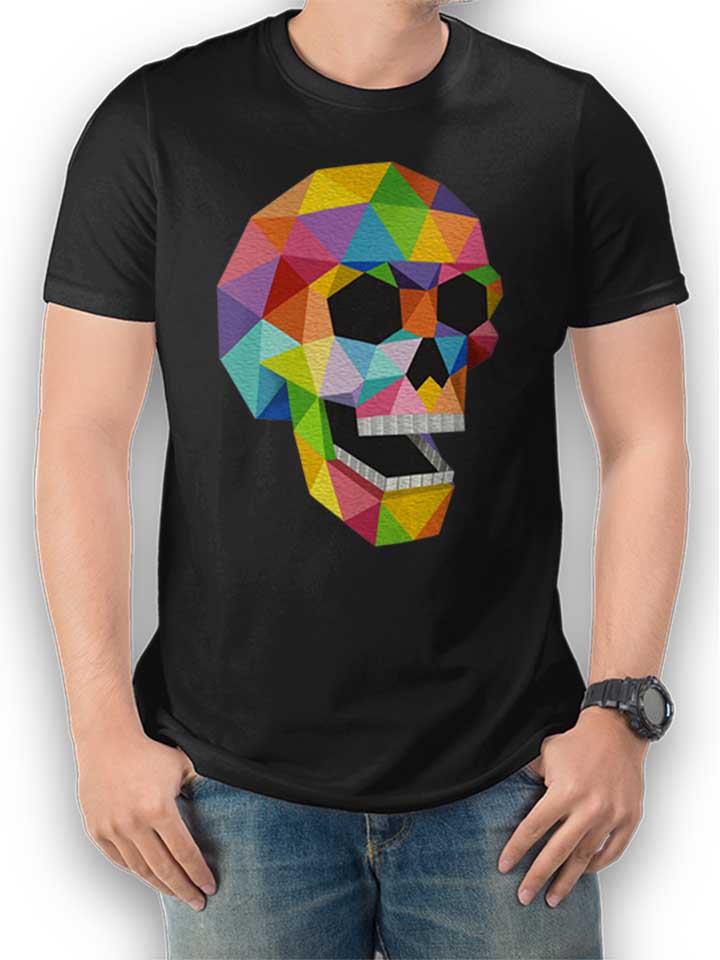 Skull Polygons T-Shirt schwarz L