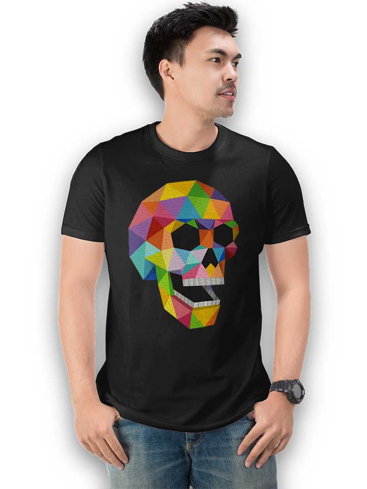 skull-polygons-t-shirt schwarz 2