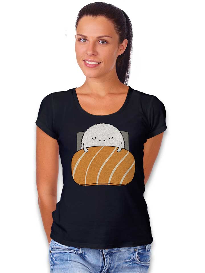 sleepy-sushi-02-damen-t-shirt schwarz 2