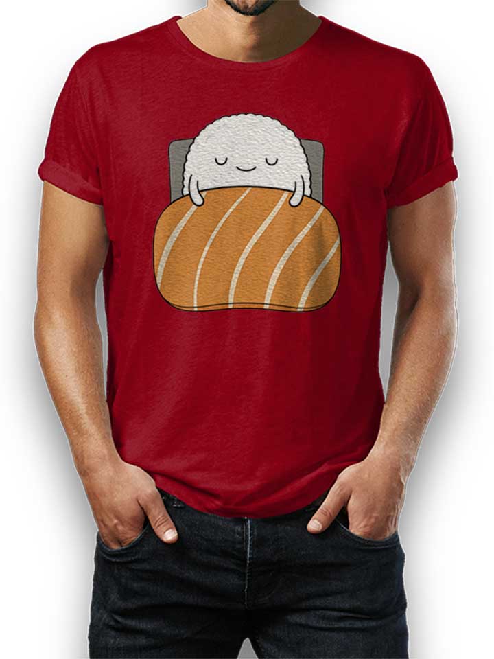 Sleepy Sushi 02 T-Shirt maroon L