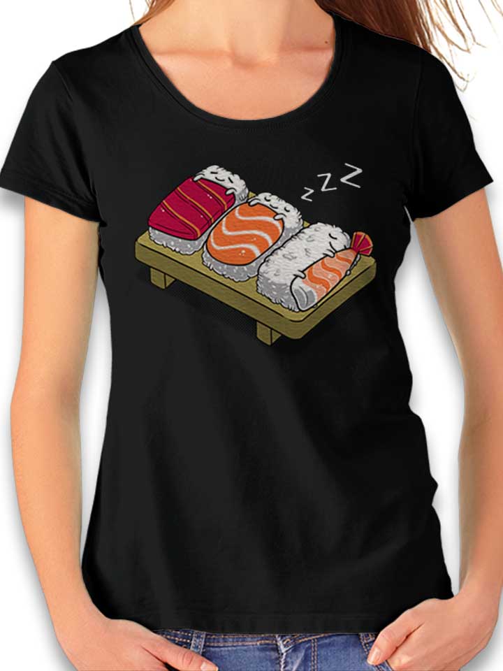 Sleepy Sushi Camiseta Mujer negro L