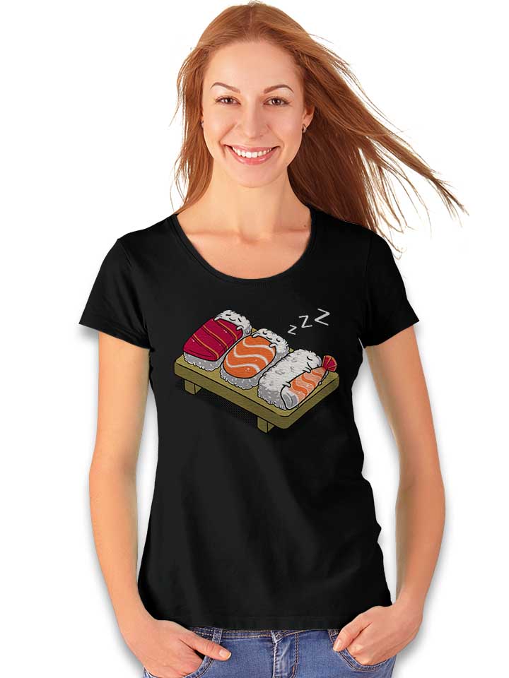 sleepy-sushi-damen-t-shirt schwarz 2