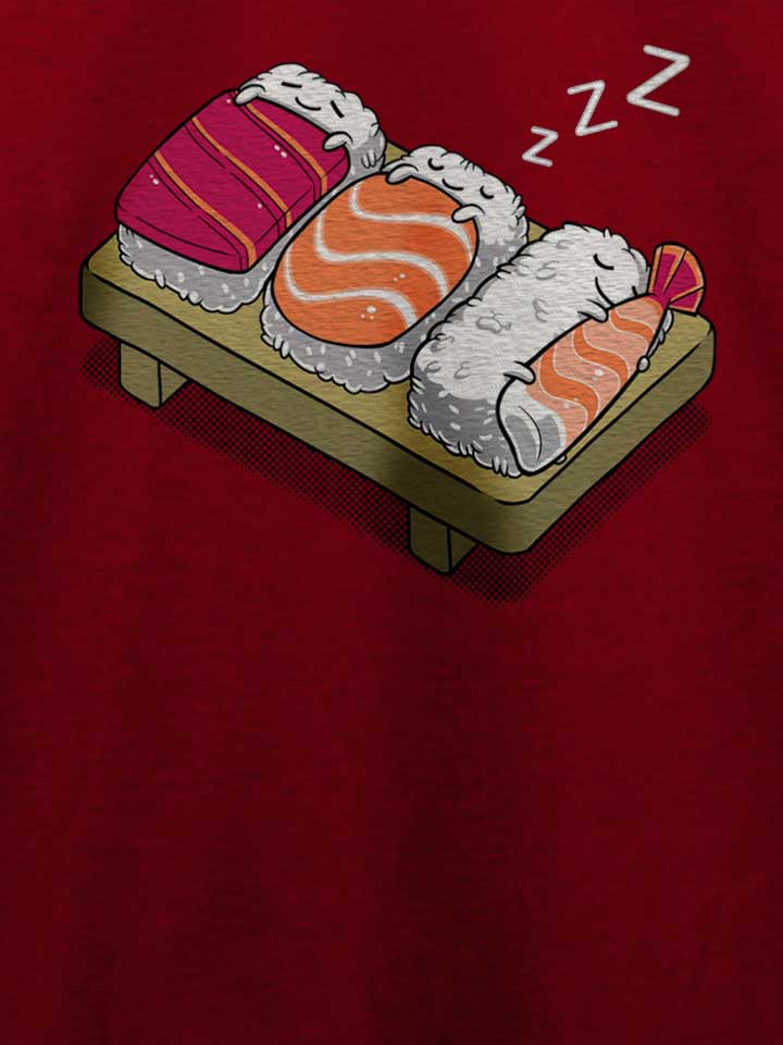 sleepy-sushi-t-shirt bordeaux 4