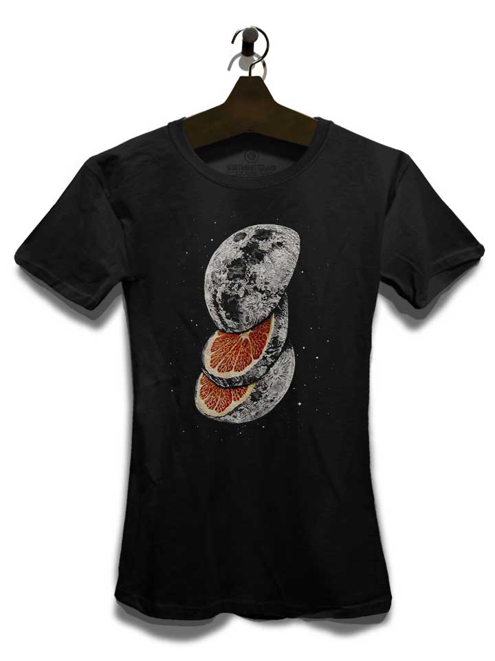 sliced-orange-moon-fruit-damen-t-shirt schwarz 3