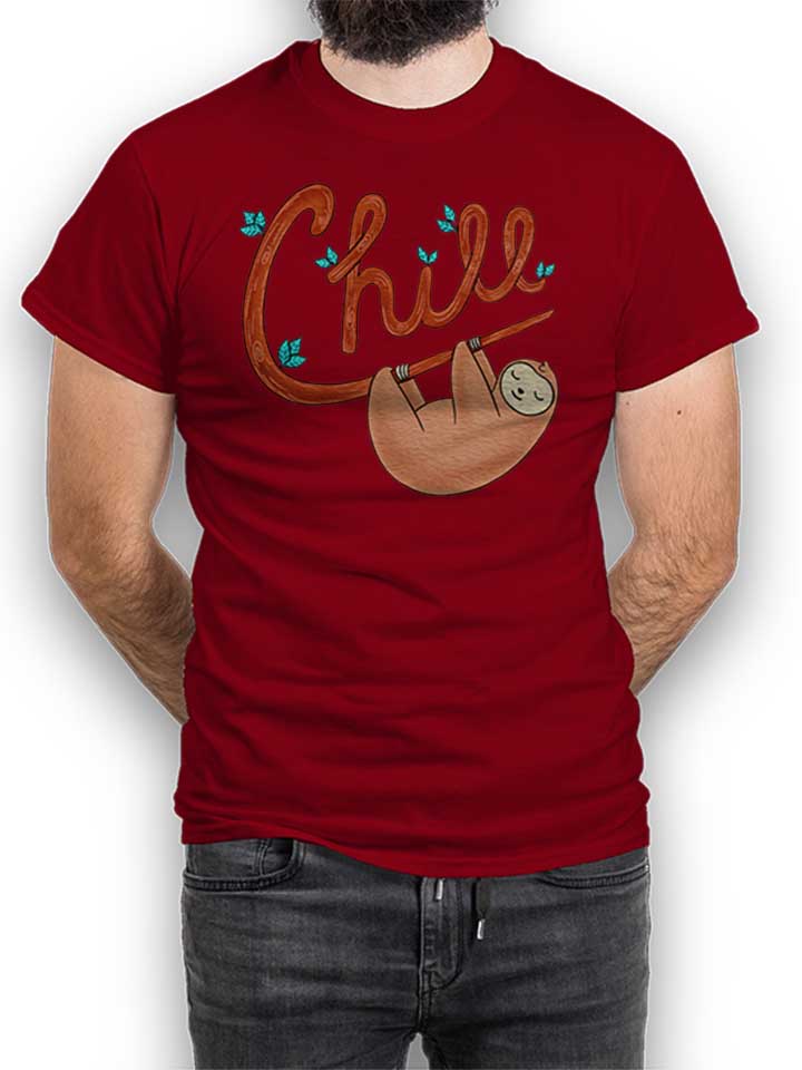 Sloth Chill 02 Camiseta burdeos L