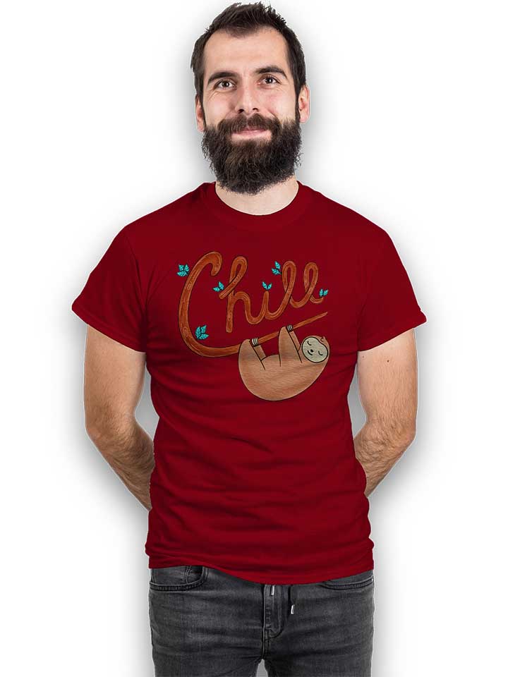 sloth-chill-02-t-shirt bordeaux 2