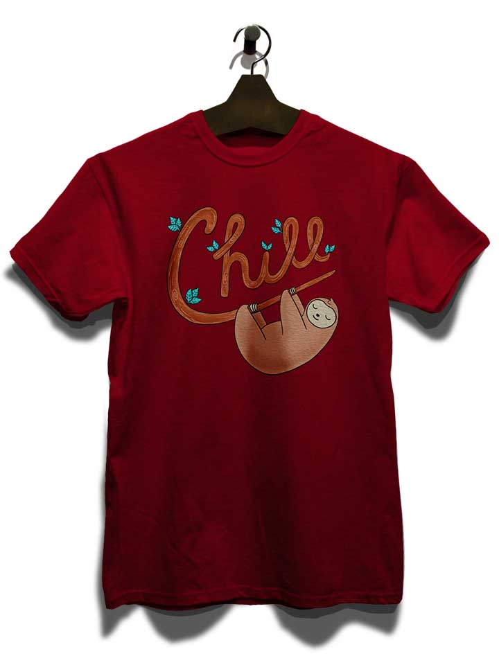 sloth-chill-02-t-shirt bordeaux 3