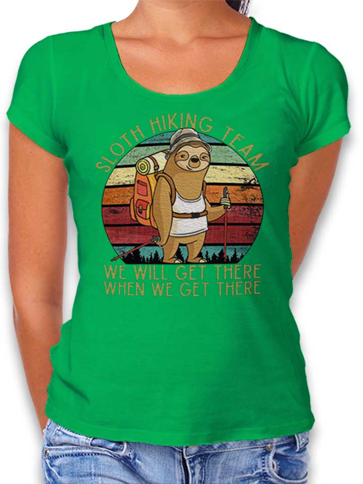 sloth-hiking-team-damen-t-shirt gruen 1