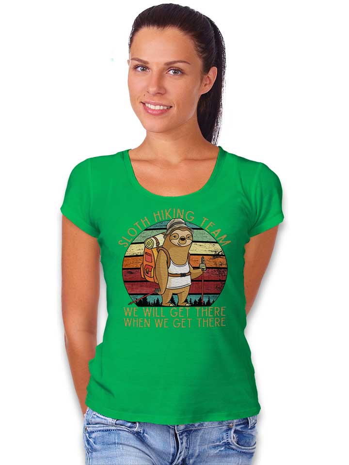 sloth-hiking-team-damen-t-shirt gruen 2