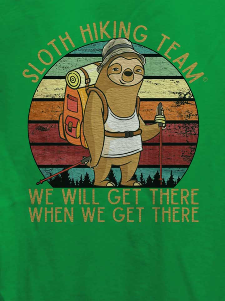 sloth-hiking-team-damen-t-shirt gruen 4