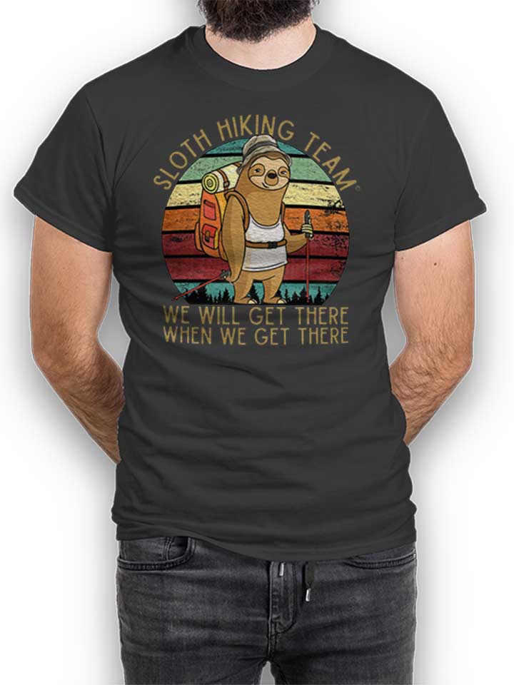 Sloth Hiking Team T-Shirt dunkelgrau L