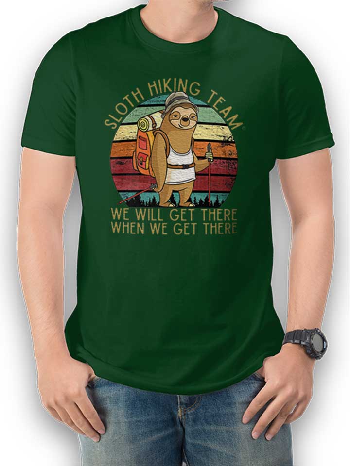 Sloth Hiking Team T-Shirt verde-scuro L