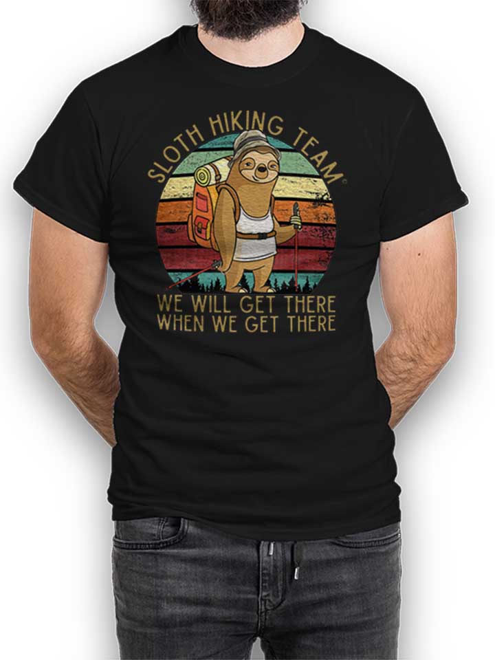 sloth-hiking-team-t-shirt schwarz 1