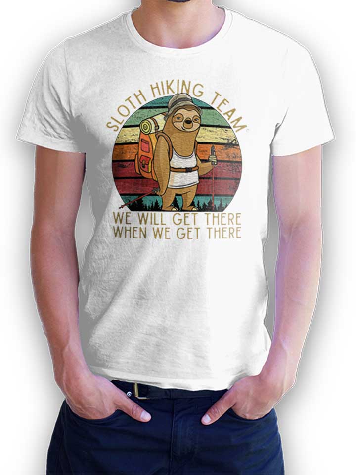 Sloth Hiking Team T-Shirt bianco L