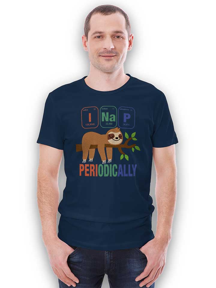 sloth-i-nap-periodically-t-shirt dunkelblau 2