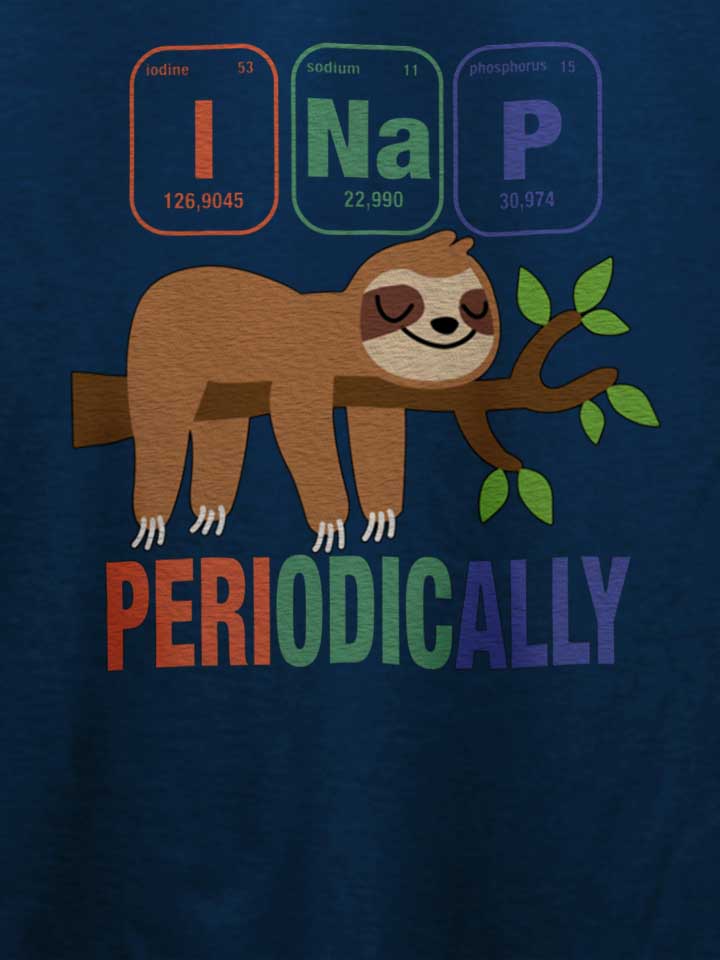 sloth-i-nap-periodically-t-shirt dunkelblau 4