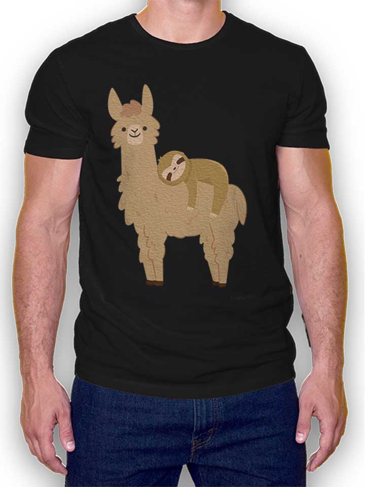 Sloth Lama T-Shirt schwarz L