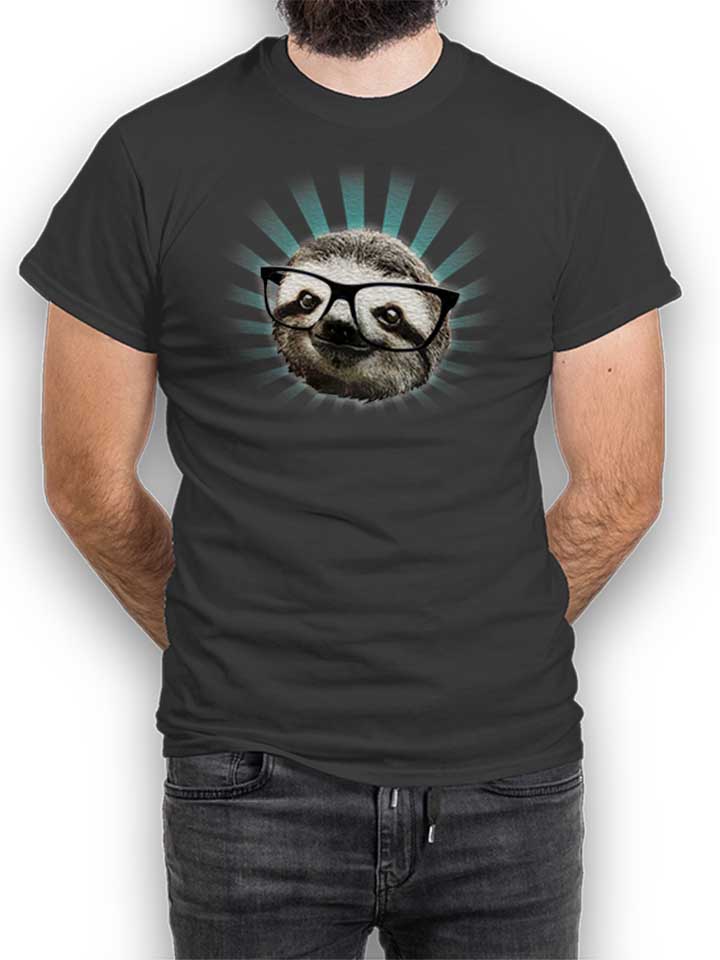 sloth-with-glasses-t-shirt dunkelgrau 1