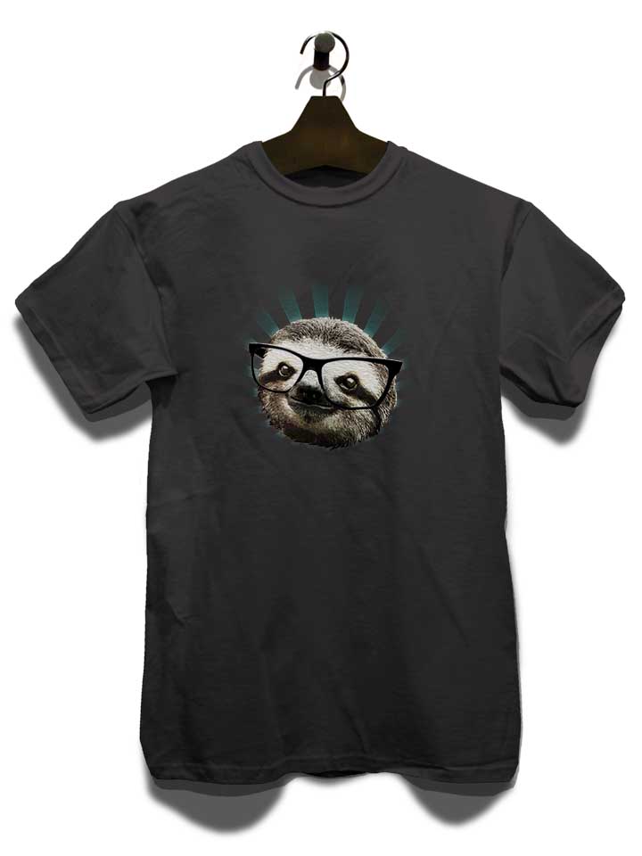 sloth-with-glasses-t-shirt dunkelgrau 3