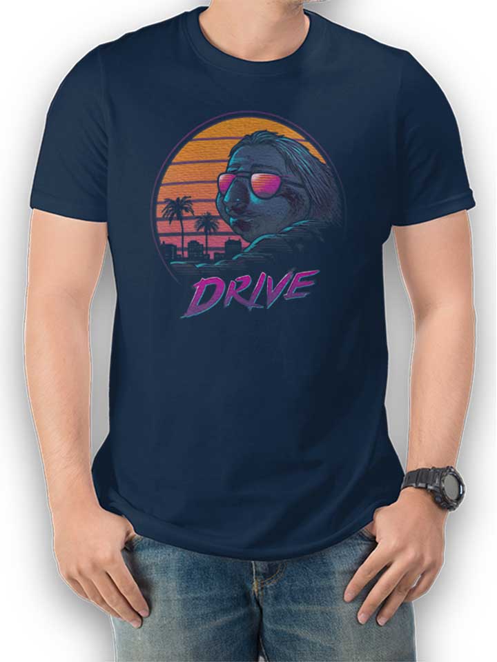 Slow Driver Sloth T-Shirt blu-oltemare L