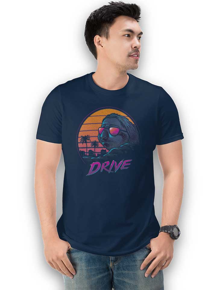 slow-driver-sloth-t-shirt dunkelblau 2