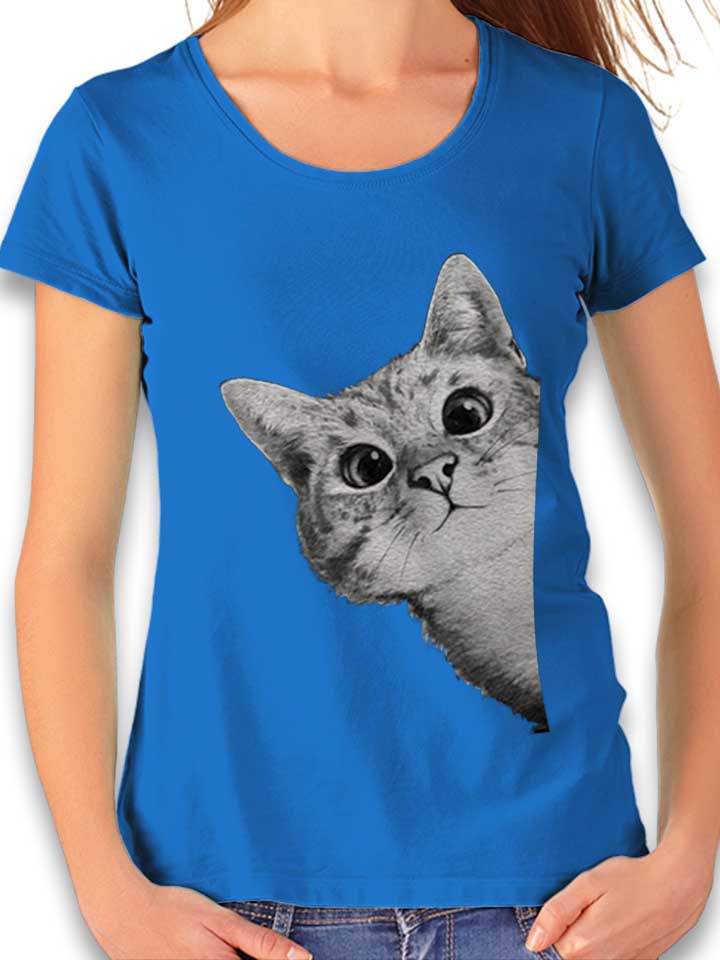 sneaky-cat-damen-t-shirt royal 1