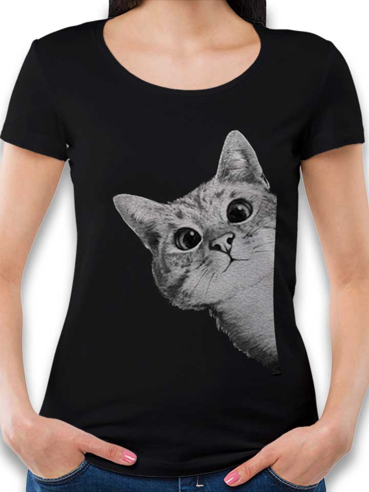 sneaky-cat-damen-t-shirt schwarz 1