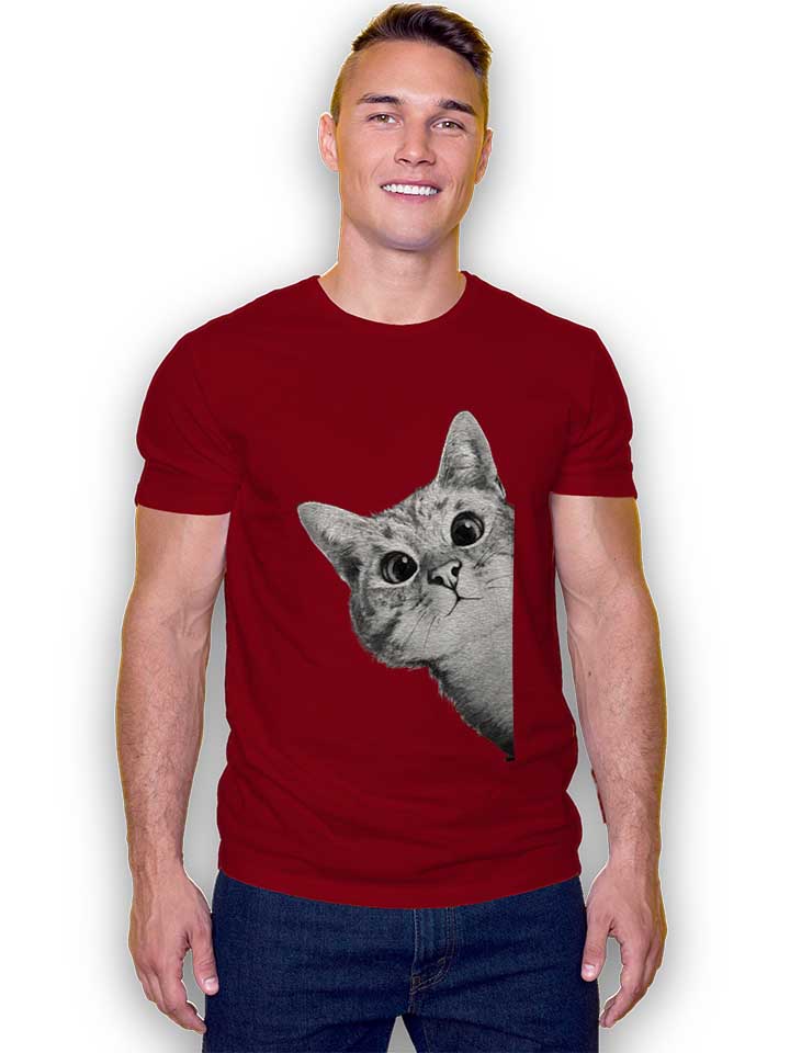 sneaky-cat-t-shirt bordeaux 2