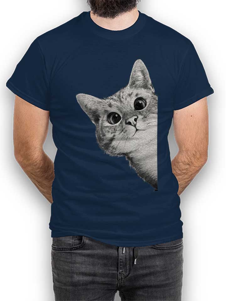 Sneaky Cat T-Shirt dunkelblau L