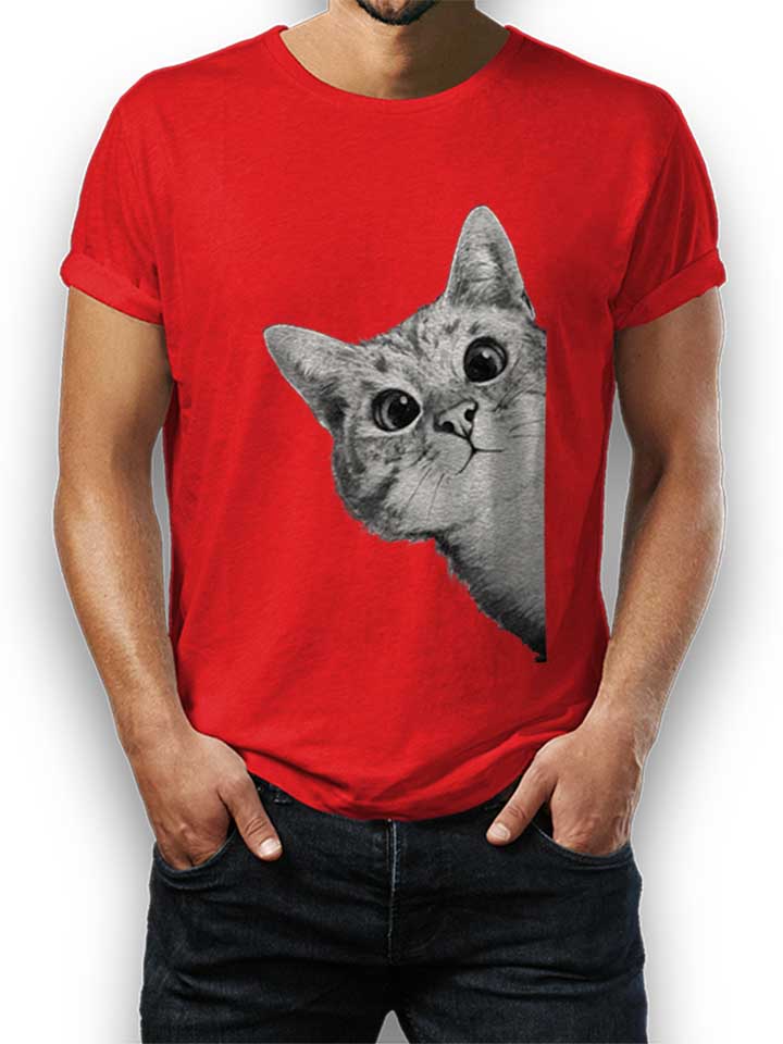 Sneaky Cat T-Shirt red L