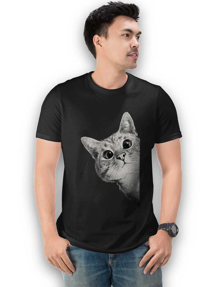 sneaky-cat-t-shirt schwarz 2
