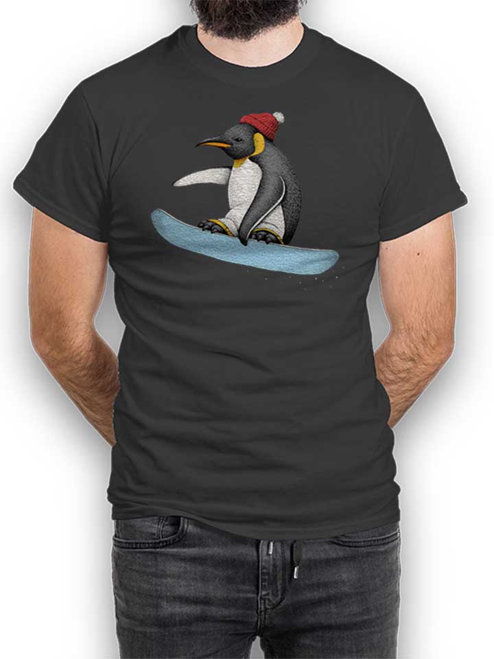 Snowboard Penguin Camiseta gris-oscuro L
