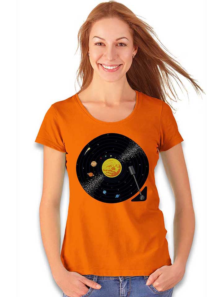 solar-system-vinyl-record-damen-t-shirt orange 2