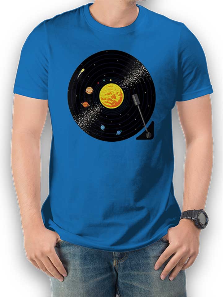 Solar System Vinyl Record T-Shirt royal L