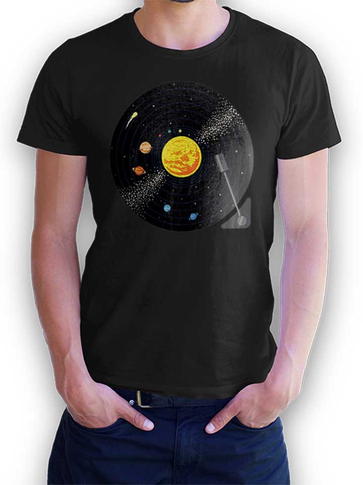 Solar System Vinyl Record T-Shirt schwarz L