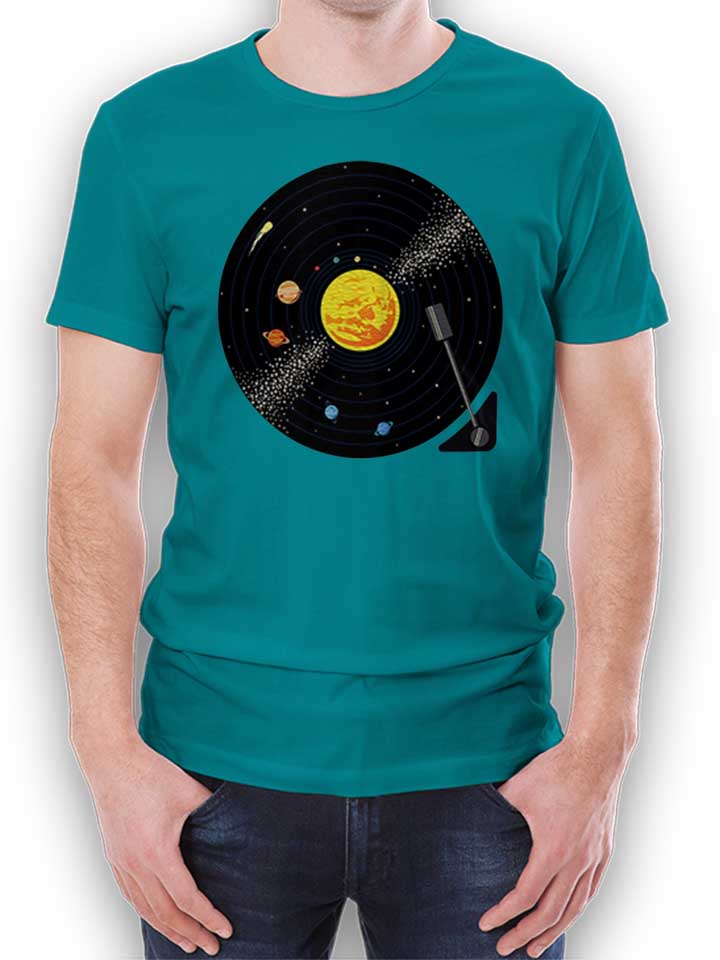 Solar System Vinyl Record T-Shirt tuerkis L