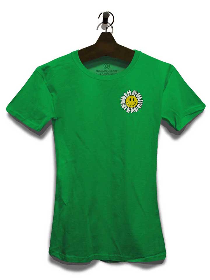 sonnenblumen-smiley-chest-print-damen-t-shirt gruen 3
