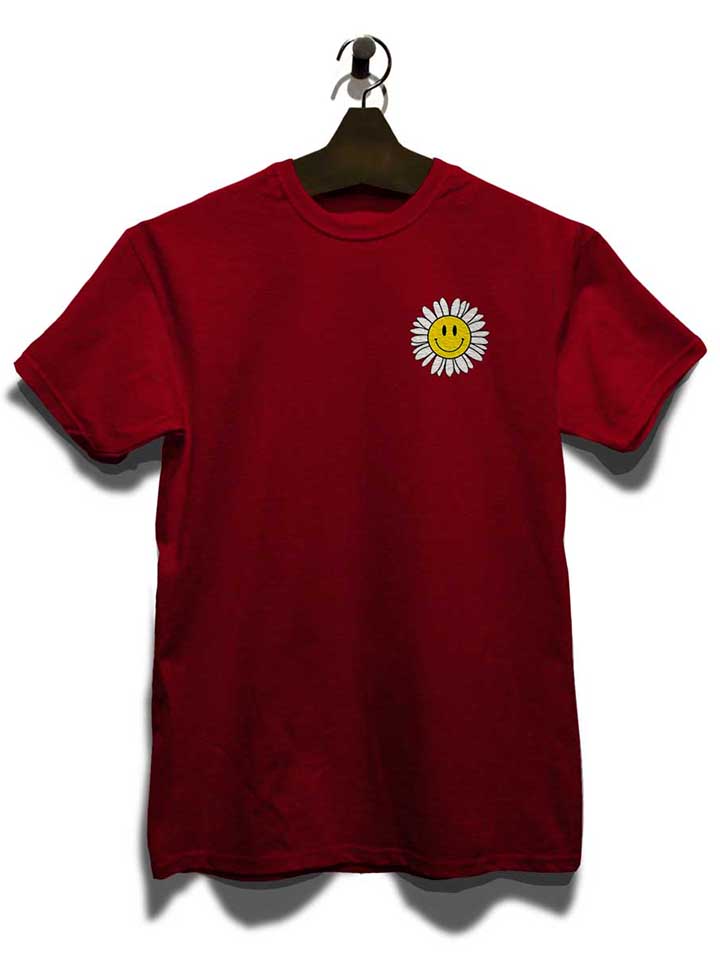 sonnenblumen-smiley-chest-print-t-shirt bordeaux 3