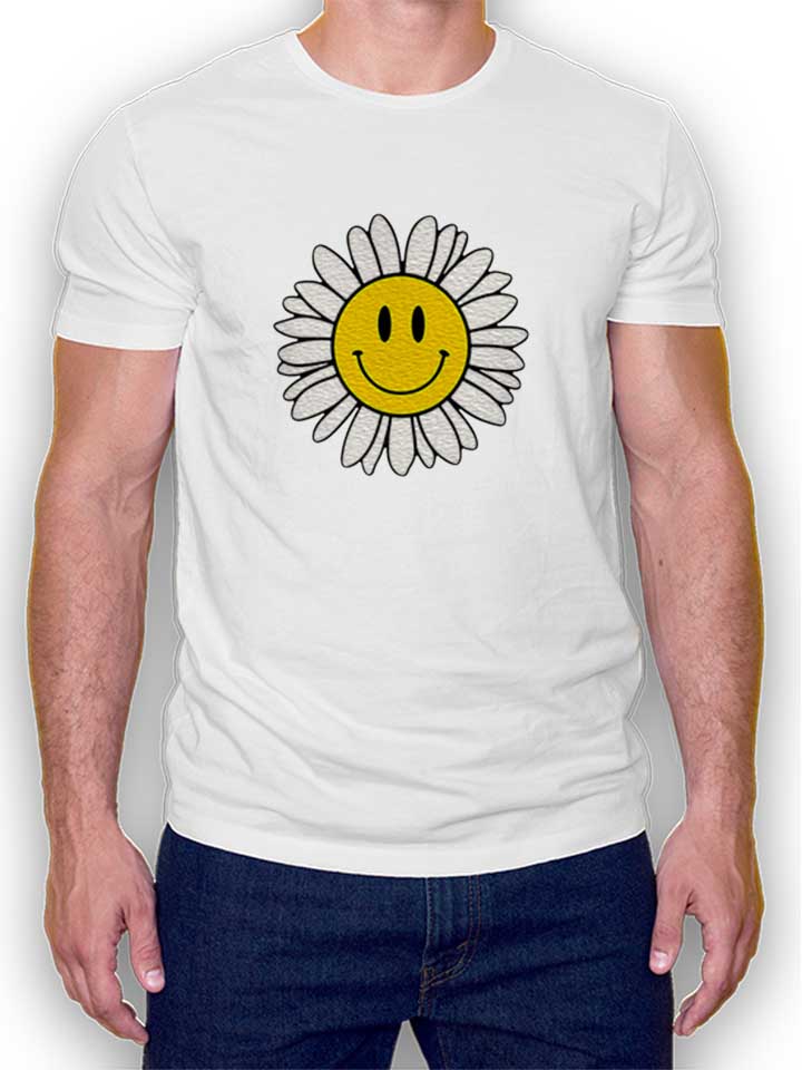 Sonnenblumen Smiley T-Shirt weiss L