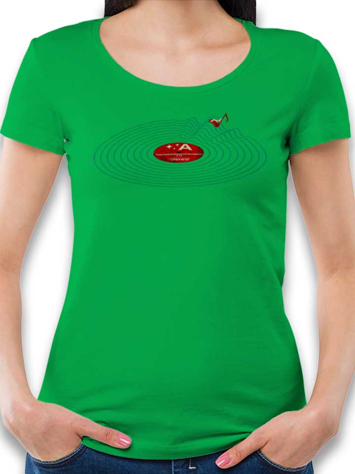 Soundwaves Vinyl Womens T-Shirt green L