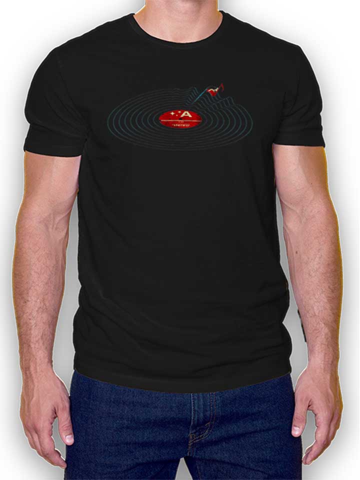 Soundwaves Vinyl T-Shirt schwarz L
