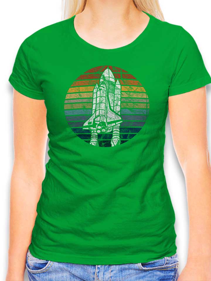 Space Astronaut Retro Spaceship Damen T-Shirt gruen L