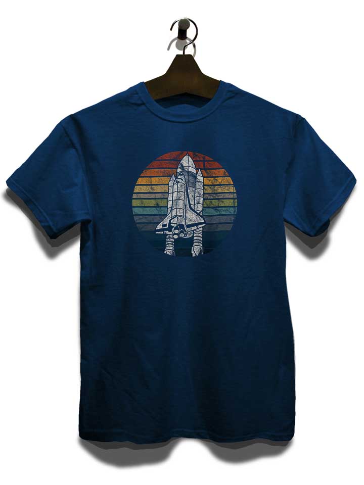 space-astronaut-retro-spaceship-t-shirt dunkelblau 3