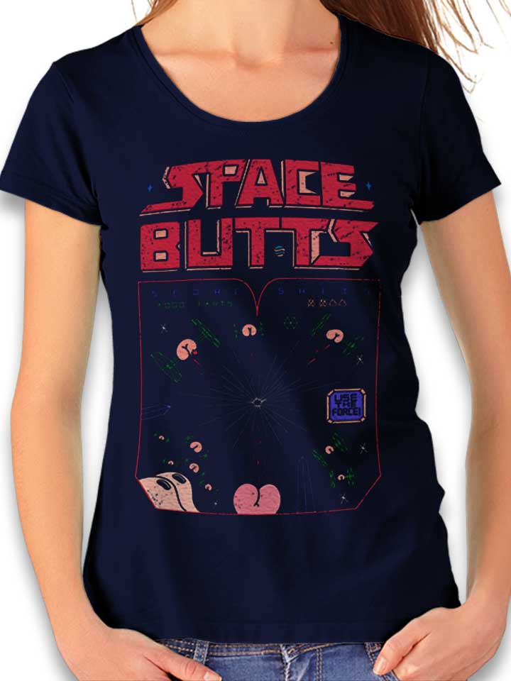 Space Butts Damen T-Shirt dunkelblau L
