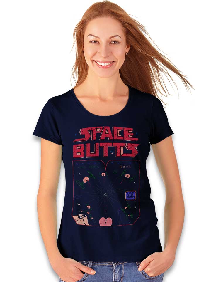 space-butts-damen-t-shirt dunkelblau 2