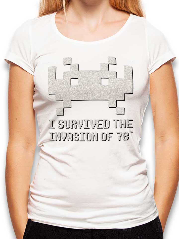 Space Invader 78 Damen T-Shirt weiss L