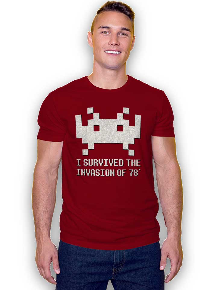 space-invader-78-t-shirt bordeaux 2