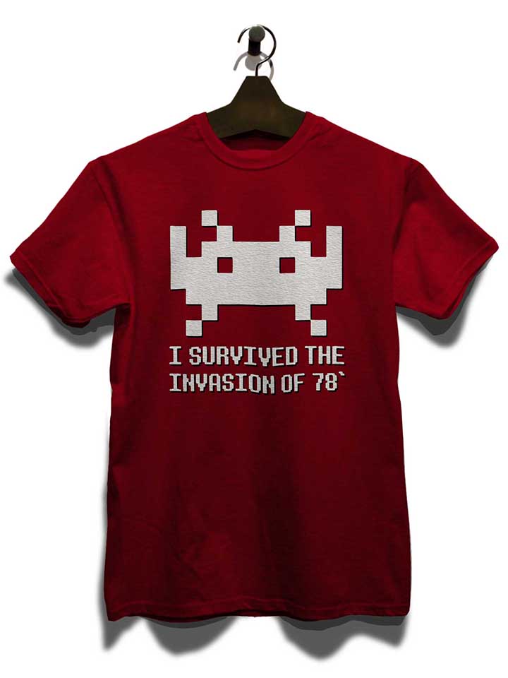 space-invader-78-t-shirt bordeaux 3