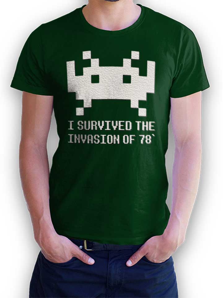 Space Invader 78 T-Shirt dunkelgruen L